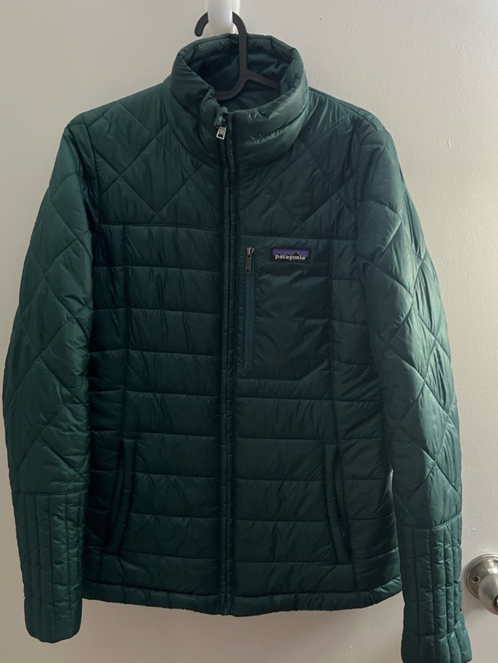 Patagonia Women’s Quilted Puffer Jacket in Forest Green